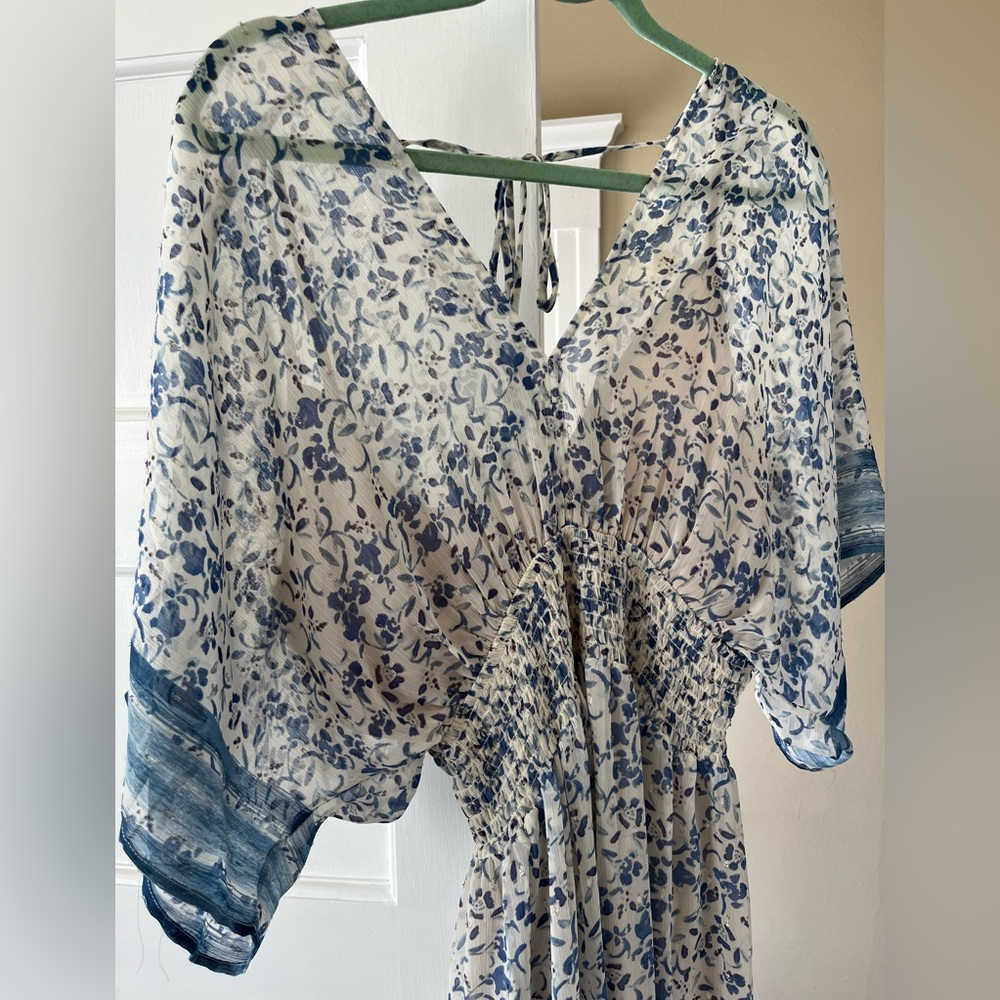 Lovestitch Floral Maxi Dress with Ruched Empire Waist (Maternity Friendly!)